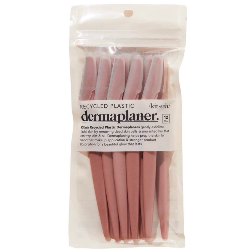 Eco-Friendly Dermaplaner 12 Pack by Kitsch in Blush